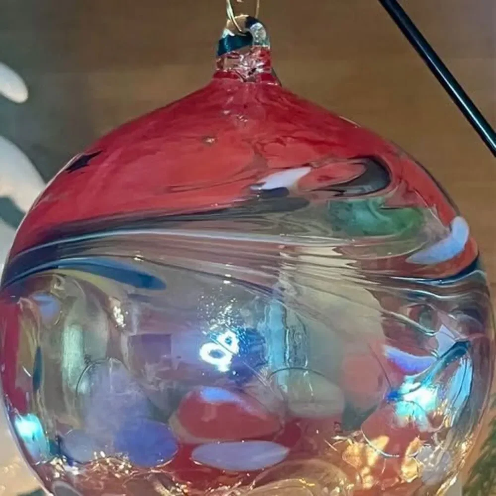 Hand blown Glass Ornament Witch gazing ball 5” oversized large NEW with tags